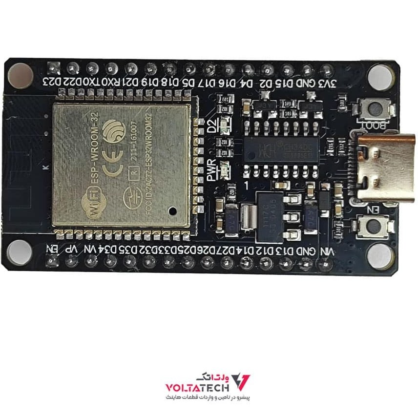 ماژول وای فای و بلوتوث ESP32 WROOM با مبدل CH340 و رابط Type-C
