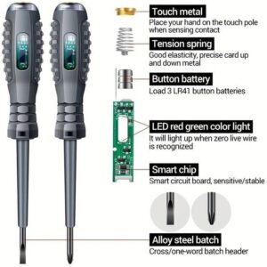 فازمتر نشکن فازیاب و نول یاب القایی چراغ دار دوسو با باتری قابل تعویض برند SEFANLY