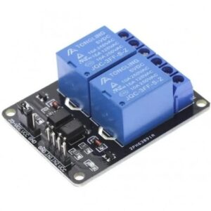 ماژول رله ۵ ولت دو کاناله با اپتوکوپلر