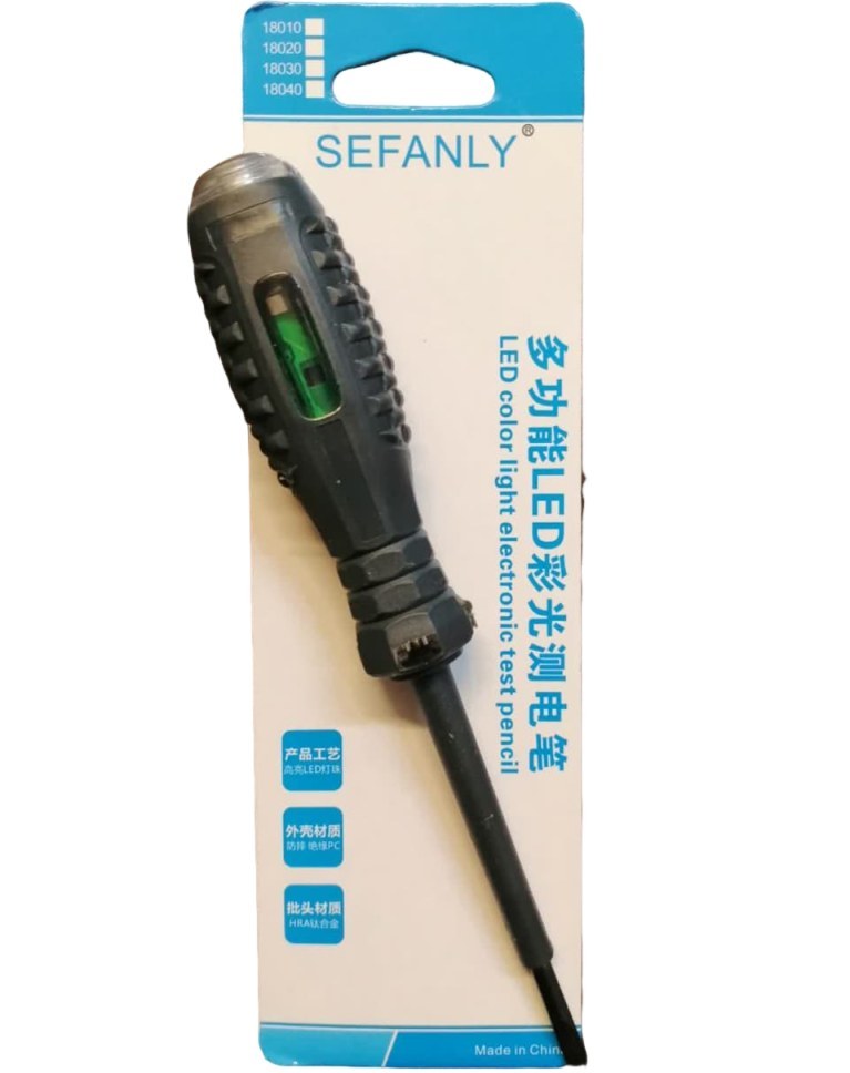 فازمتر نشکن فازیاب و نول یاب القایی چراغ دار دوسو با باتری قابل تعویض برند SEFANLY